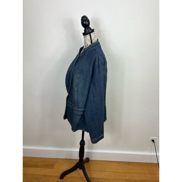 ana plus size button up jean jacket - Picture 9 of 9